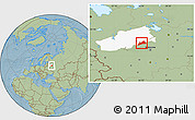 Savanna Style Location Map of Konakovskiy, highlighted parent region, hill shading