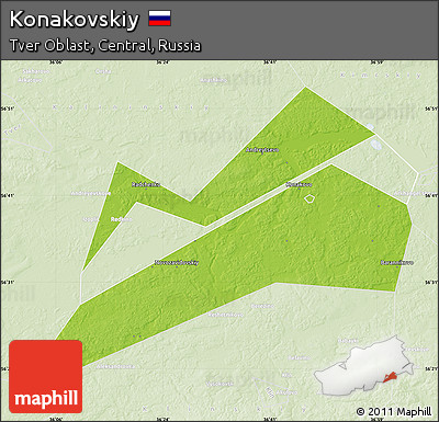Physical Map of Konakovskiy, lighten