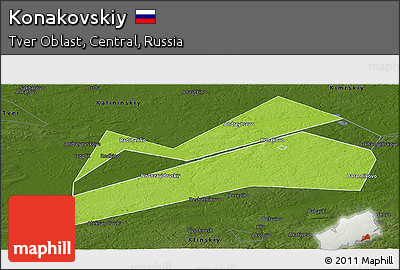 Physical Panoramic Map of Konakovskiy, darken