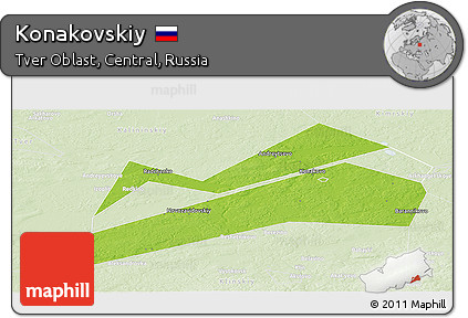 Physical Panoramic Map of Konakovskiy, lighten