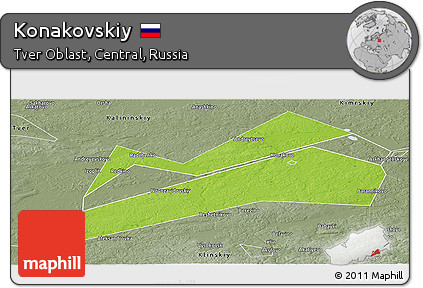 Physical Panoramic Map of Konakovskiy, semi-desaturated