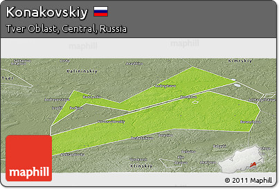 Physical Panoramic Map of Konakovskiy, semi-desaturated