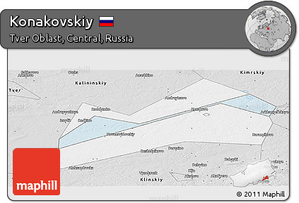 Silver Style Panoramic Map of Konakovskiy