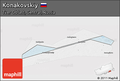 Silver Style Panoramic Map of Konakovskiy, single color outside