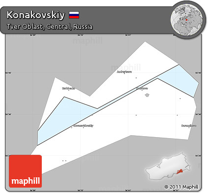 Gray Simple Map of Konakovskiy, single color outside