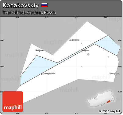 Gray Simple Map of Konakovskiy, single color outside