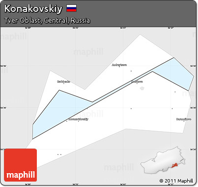 Silver Style Simple Map of Konakovskiy, single color outside