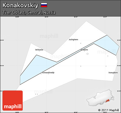 Silver Style Simple Map of Konakovskiy, single color outside