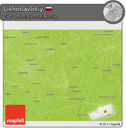 Physical 3D Map of Likhoslavlskiy