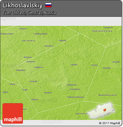 Physical 3D Map of Likhoslavlskiy