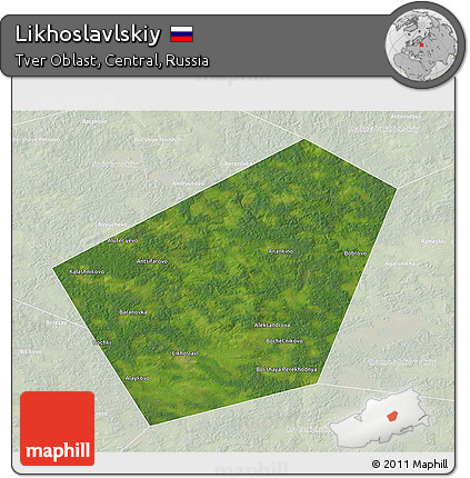 Satellite 3D Map of Likhoslavlskiy, lighten