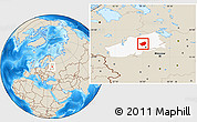Shaded Relief Location Map of Likhoslavlskiy, highlighted parent region