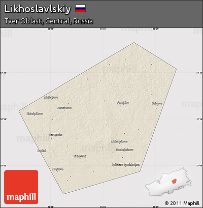 Shaded Relief Map of Likhoslavlskiy, cropped outside