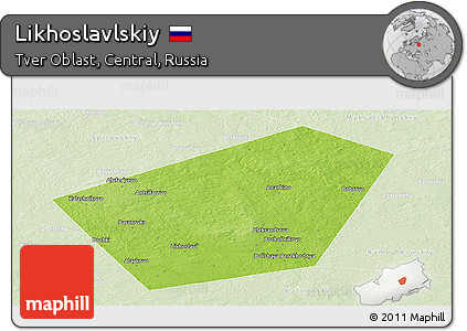Physical Panoramic Map of Likhoslavlskiy, lighten