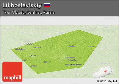 Physical Panoramic Map of Likhoslavlskiy, lighten