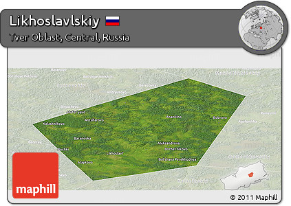 Satellite Panoramic Map of Likhoslavlskiy, lighten