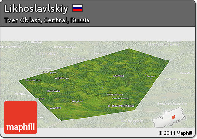 Satellite Panoramic Map of Likhoslavlskiy, lighten