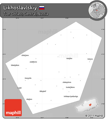 Gray Simple Map of Likhoslavlskiy, single color outside
