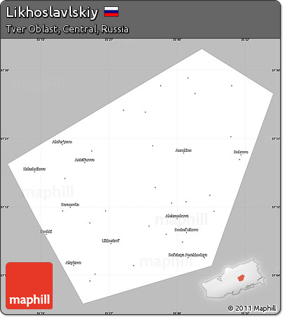 Gray Simple Map of Likhoslavlskiy, single color outside
