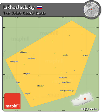 Savanna Style Simple Map of Likhoslavlskiy, single color outside