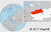 Gray Location Map of Tver Oblast, highlighted parent region