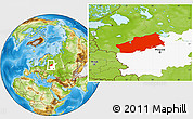 Physical Location Map of Tver Oblast, highlighted parent region