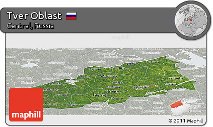 Satellite Panoramic Map of Tver Oblast, lighten, semi-desaturated