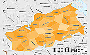 Political Shades Simple Map of Tver Oblast, single color outside, borders and labels