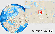 Shaded Relief Location Map of Vesyegonskiy