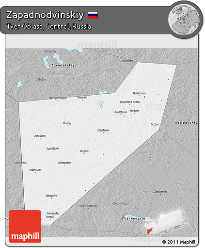 Gray 3D Map of Zapadnodvinskiy