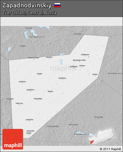 Gray 3D Map of Zapadnodvinskiy