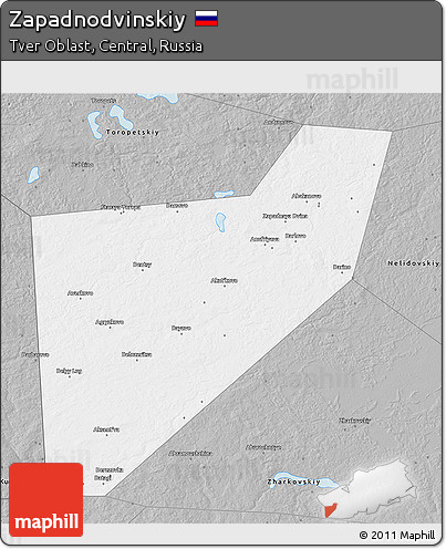 Gray 3D Map of Zapadnodvinskiy