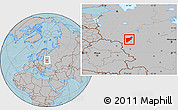Gray Location Map of Zapadnodvinskiy, hill shading