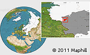 Satellite Location Map of Zapadnodvinskiy, highlighted country, highlighted grandparent region