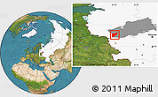 Satellite Location Map of Zapadnodvinskiy, highlighted country, highlighted parent region