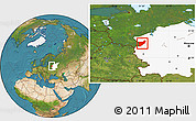 Satellite Location Map of Zapadnodvinskiy, highlighted grandparent region