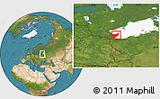 Satellite Location Map of Zapadnodvinskiy, highlighted parent region