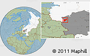Savanna Style Location Map of Zapadnodvinskiy, highlighted country, highlighted grandparent region, hill shading