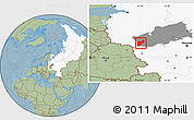 Savanna Style Location Map of Zapadnodvinskiy, highlighted country, highlighted parent region, hill shading