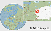 Savanna Style Location Map of Zapadnodvinskiy, highlighted grandparent region, hill shading
