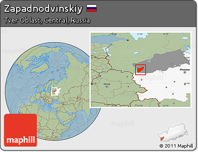 Savanna Style Location Map of Zapadnodvinskiy, highlighted parent region, highlighted grandparent region, hill shading