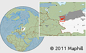 Savanna Style Location Map of Zapadnodvinskiy, highlighted parent region, highlighted grandparent region, hill shading
