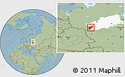 Savanna Style Location Map of Zapadnodvinskiy, highlighted parent region, hill shading