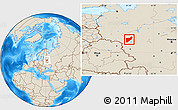 Shaded Relief Location Map of Zapadnodvinskiy