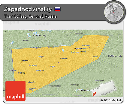 Savanna Style Panoramic Map of Zapadnodvinskiy
