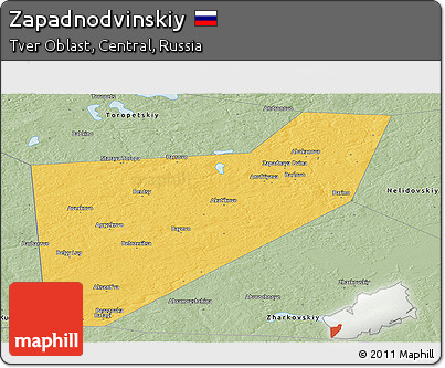 Savanna Style Panoramic Map of Zapadnodvinskiy