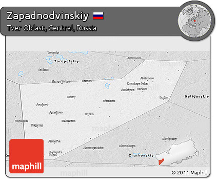 Silver Style Panoramic Map of Zapadnodvinskiy