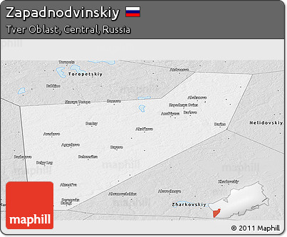 Silver Style Panoramic Map of Zapadnodvinskiy