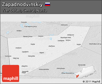Silver Style Panoramic Map of Zapadnodvinskiy