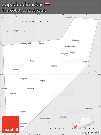 Silver Style Simple Map of Zapadnodvinskiy